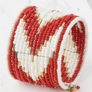 Trades of Hope Resilient Cuff • Glass beads, Mixed metal. Adjustable 8”. India